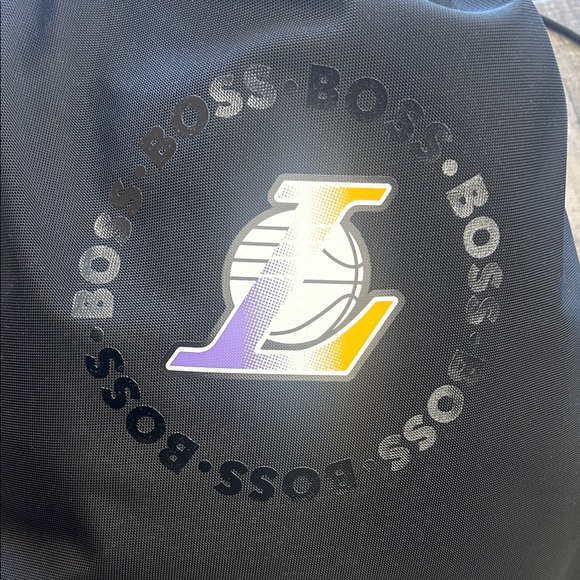BOSS Lakers NBA Black Drawstring Gym Bag NWT